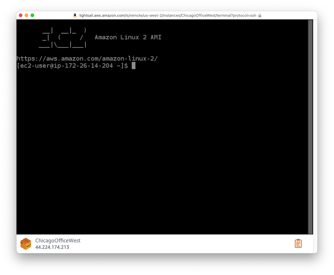 AWS browser-based terminal